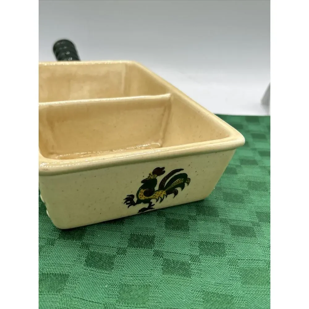 Metlox California Poppytrail Provincial Rooster Divided Serving Vegetable Dish